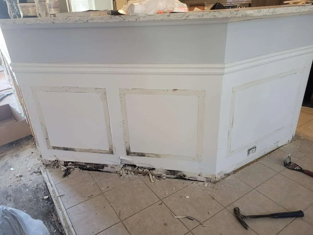 Water damage and mold on kitchen during Mold Inspection & Testing in Soquel